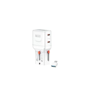 4SMARTS - Weltreiseadapter Nomad Pocket 65W GaN, 2C, Weiss
