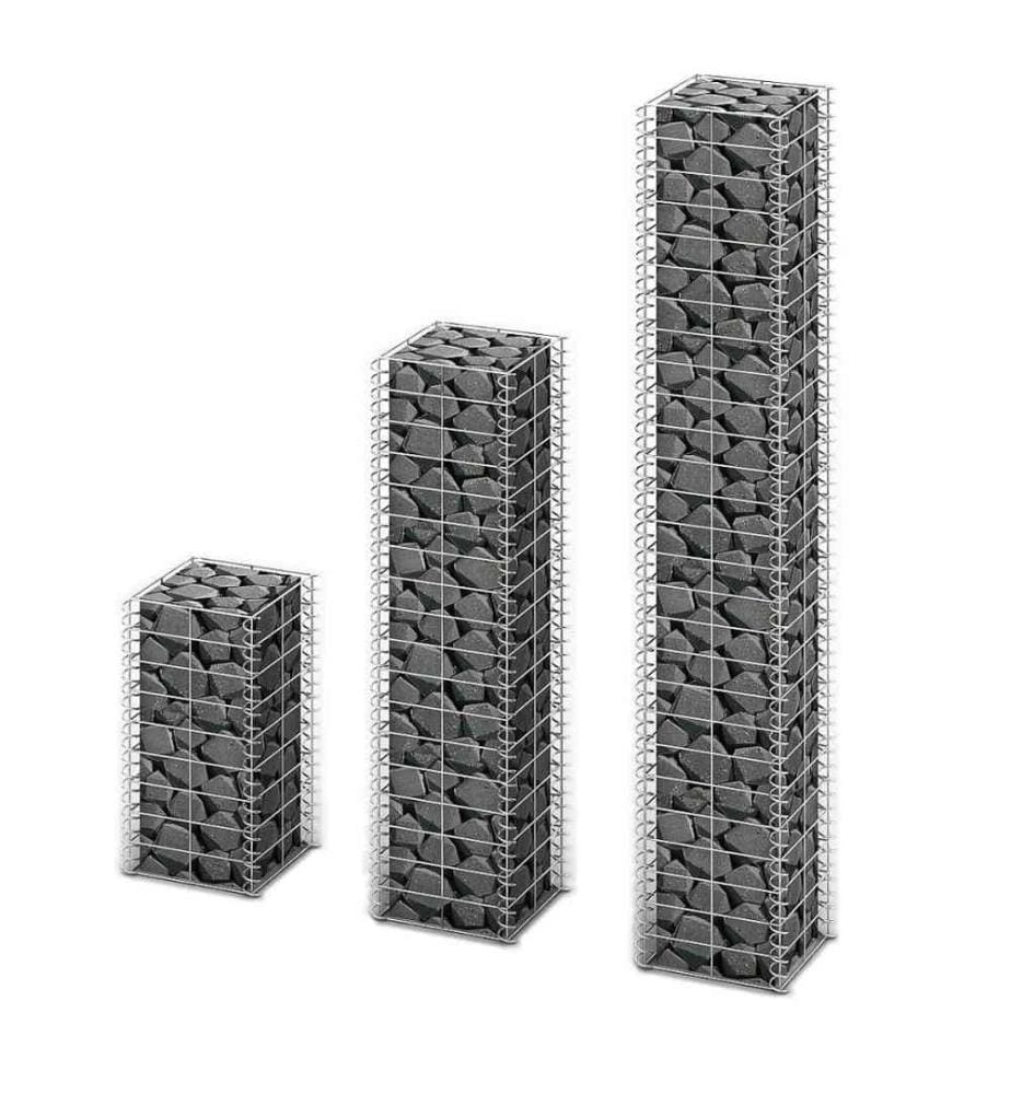Gabionen-Set 3-tlg. Verzinkter Draht