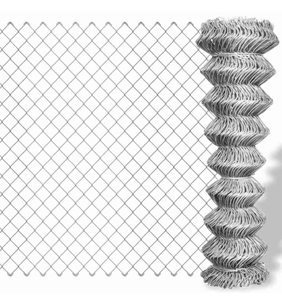Maschendrahtzaun Verzinkter Stahl 25×1 m Silbern