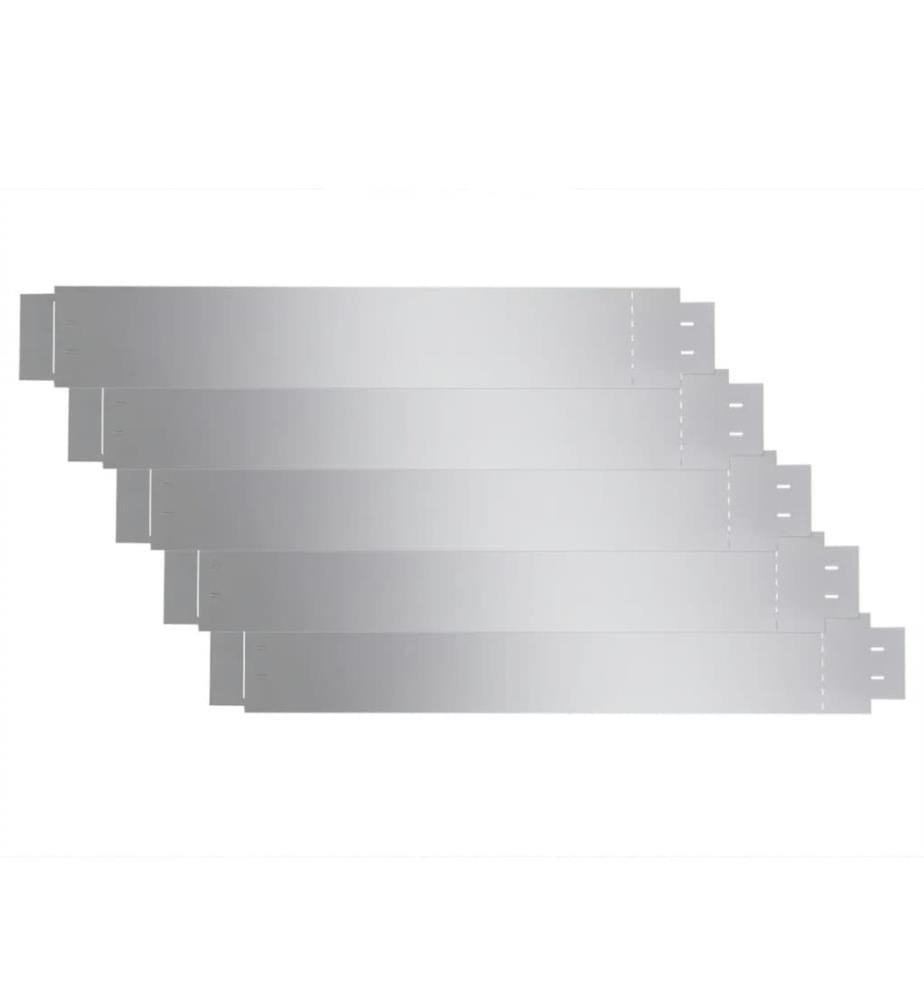 Clôture flexible de pelouse 5 pcs Acier galvanisé 100x14 cm