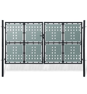 Schwarzes Einzeltor für Zäune 300 x 150 cm