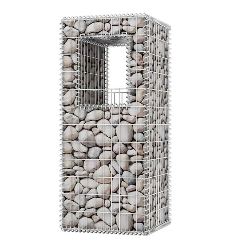 Gabionenkorb Pfosten/Pflanzkasten 2 Stk. Stahl 50×50×120 cm