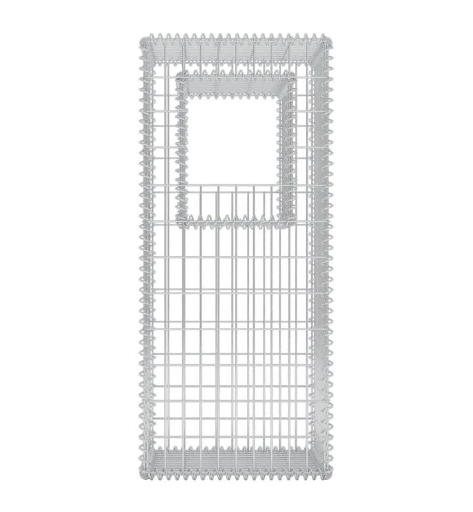 Gabionenkorb Pfosten/Pflanzkasten 2 Stk. Stahl 50×50×120 cm