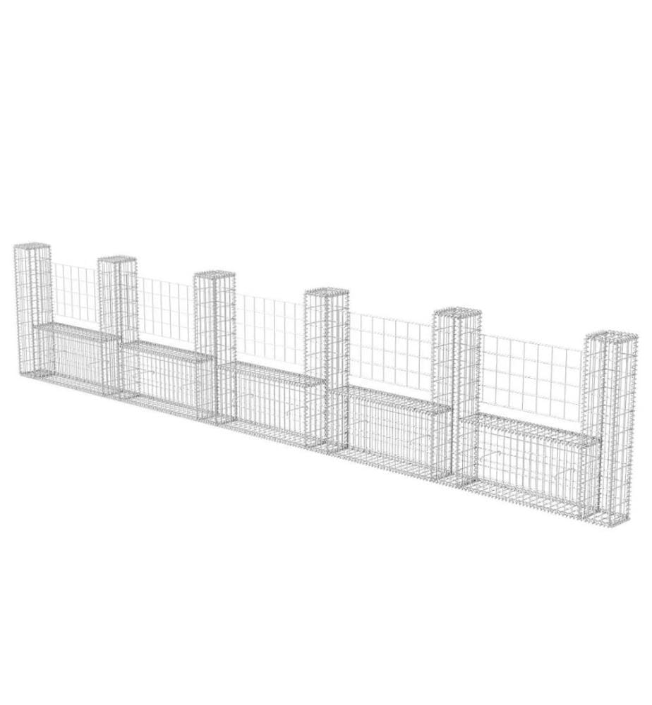 Gabionenkorb U-Form Stahl 570×20×100 cm