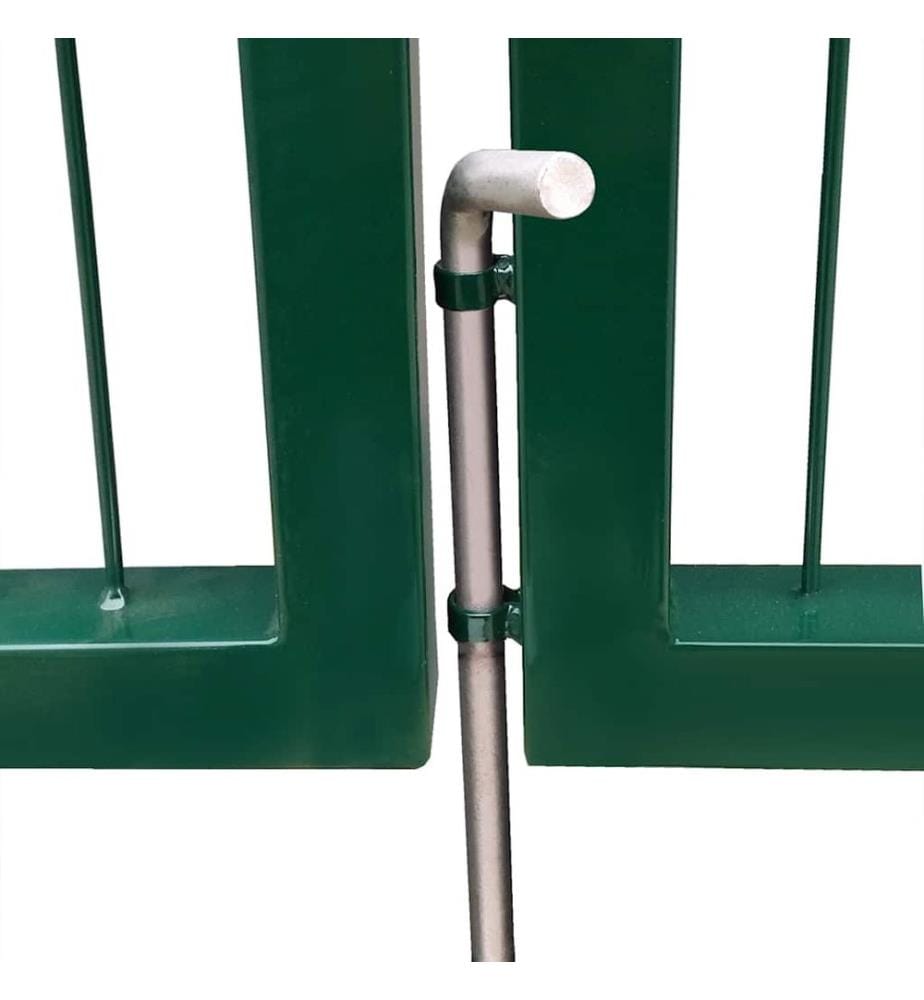 Gartentor mit Pfosten 350 x 100 cm Stahl Grün