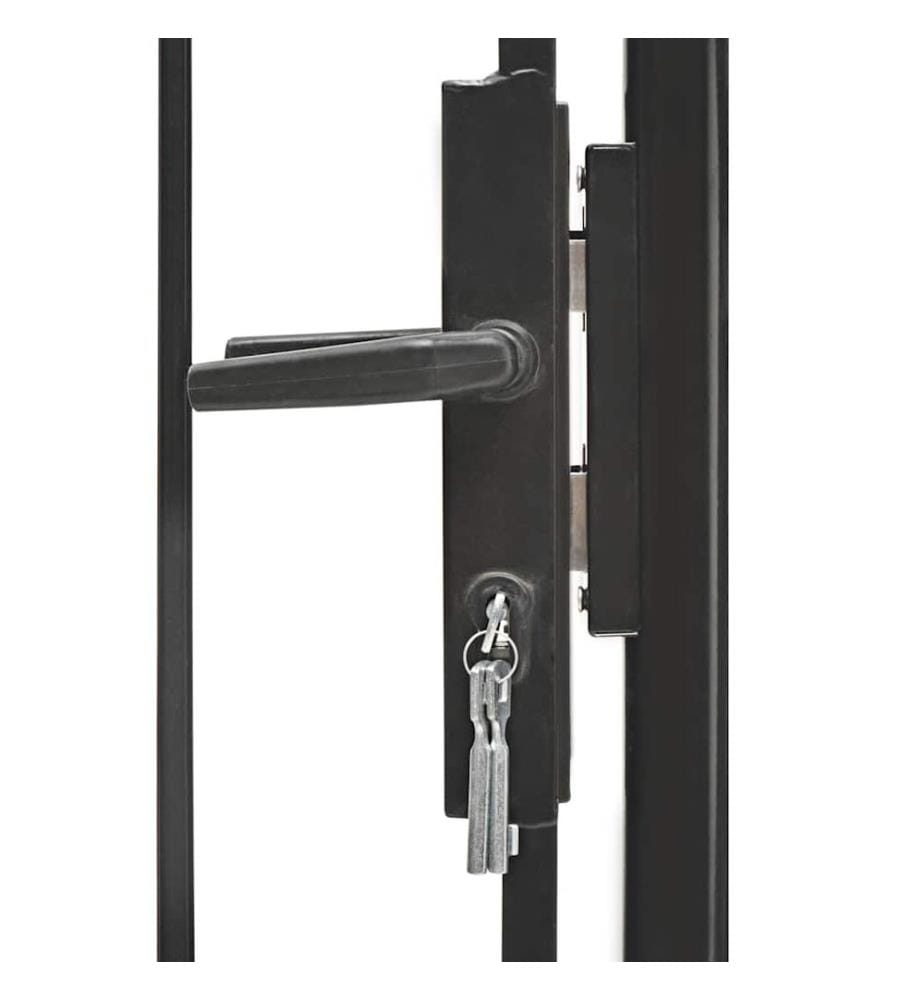 Gartentor Stahl 1x1,75 m Schwarz