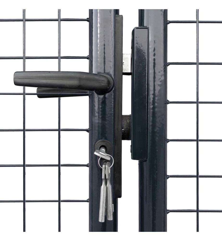 Mesh-Gartentor Verzinkter Stahl 289 x 175 cm Grau