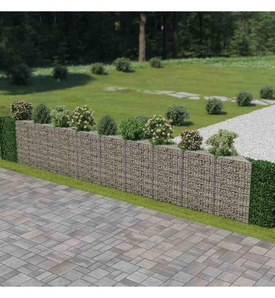 Mur de gabion Acier galvanisé 630 x 30 x 100 cm