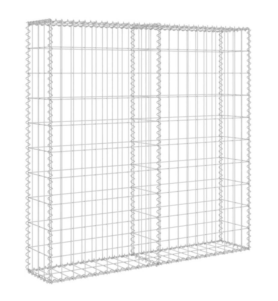 Mur à gabion avec couvercles Acier galvanisé 80x20x100 cm