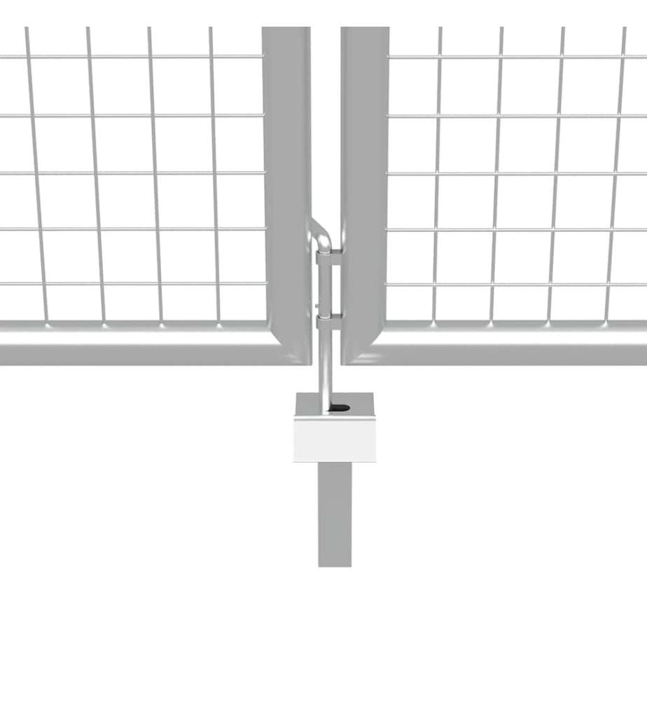 Gartentor verzinkter Stahl 400 x 100 cm Silber