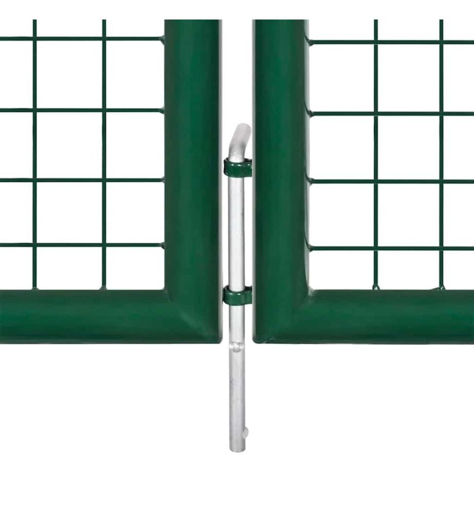 Gartentor aus Stahl 350 x 100 cm Grün