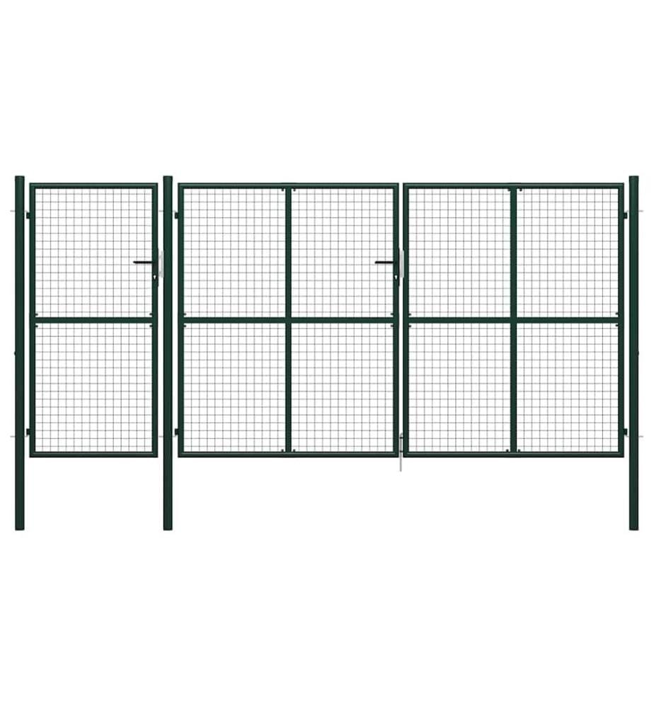 Gartentor aus Stahl 400 x 150 cm Grün