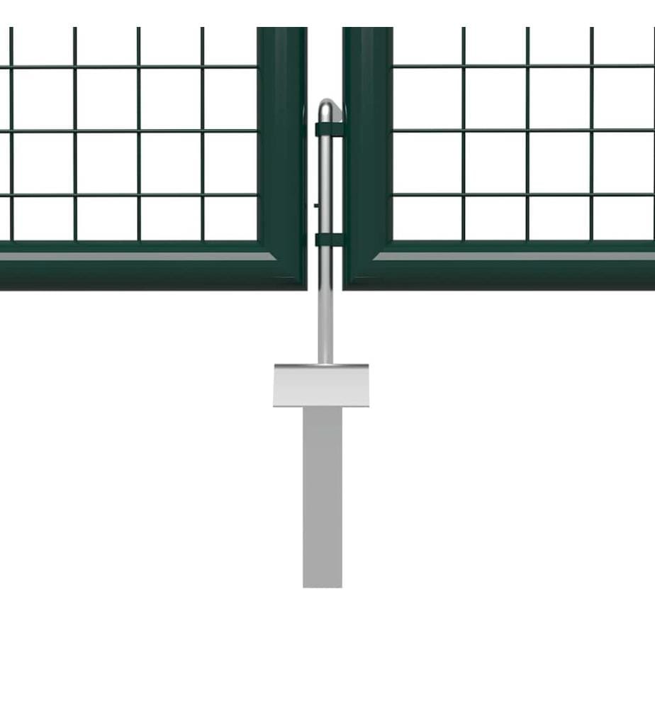 Gartentor aus Stahl 400 x 150 cm Grün