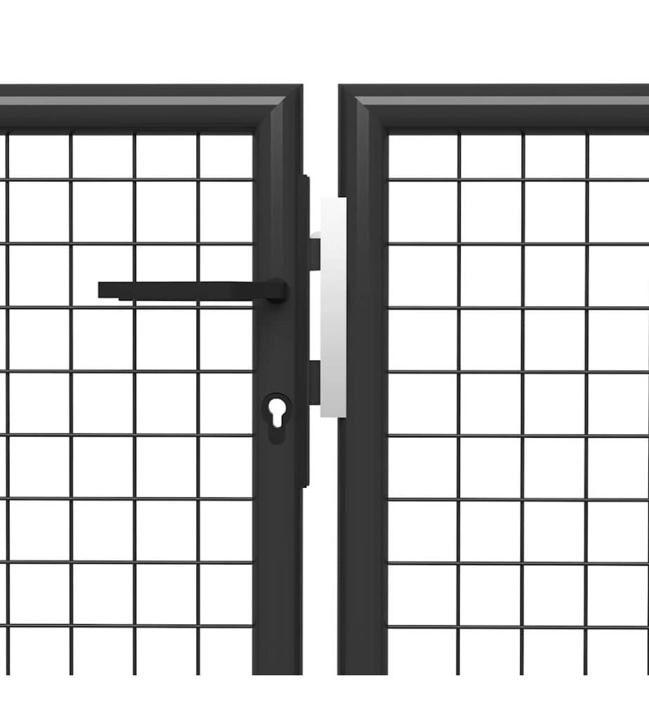 Gartentor aus Stahl 400 x 75 cm Anthrazit