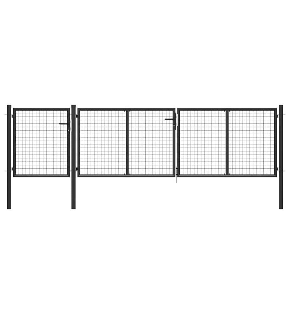 Gartentor aus Stahl 400 x 100 cm Anthrazit