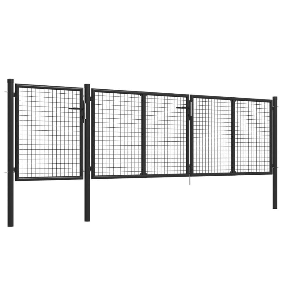 Gartentor aus Stahl 400 x 100 cm Anthrazit