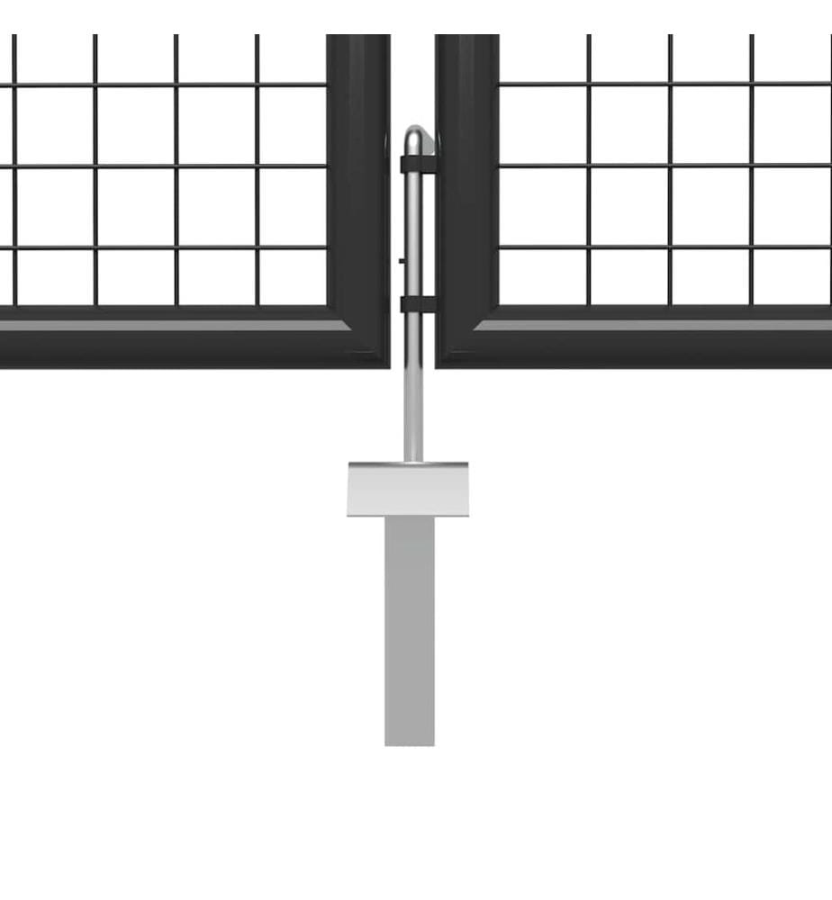 Gartentor Stahl 500×75 cm Anthrazit