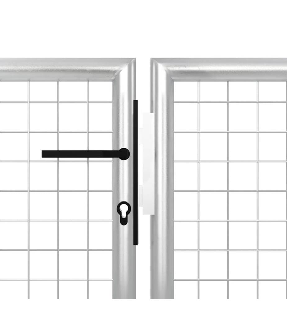 Gartentor aus Stahl 500 x 100 cm Silber