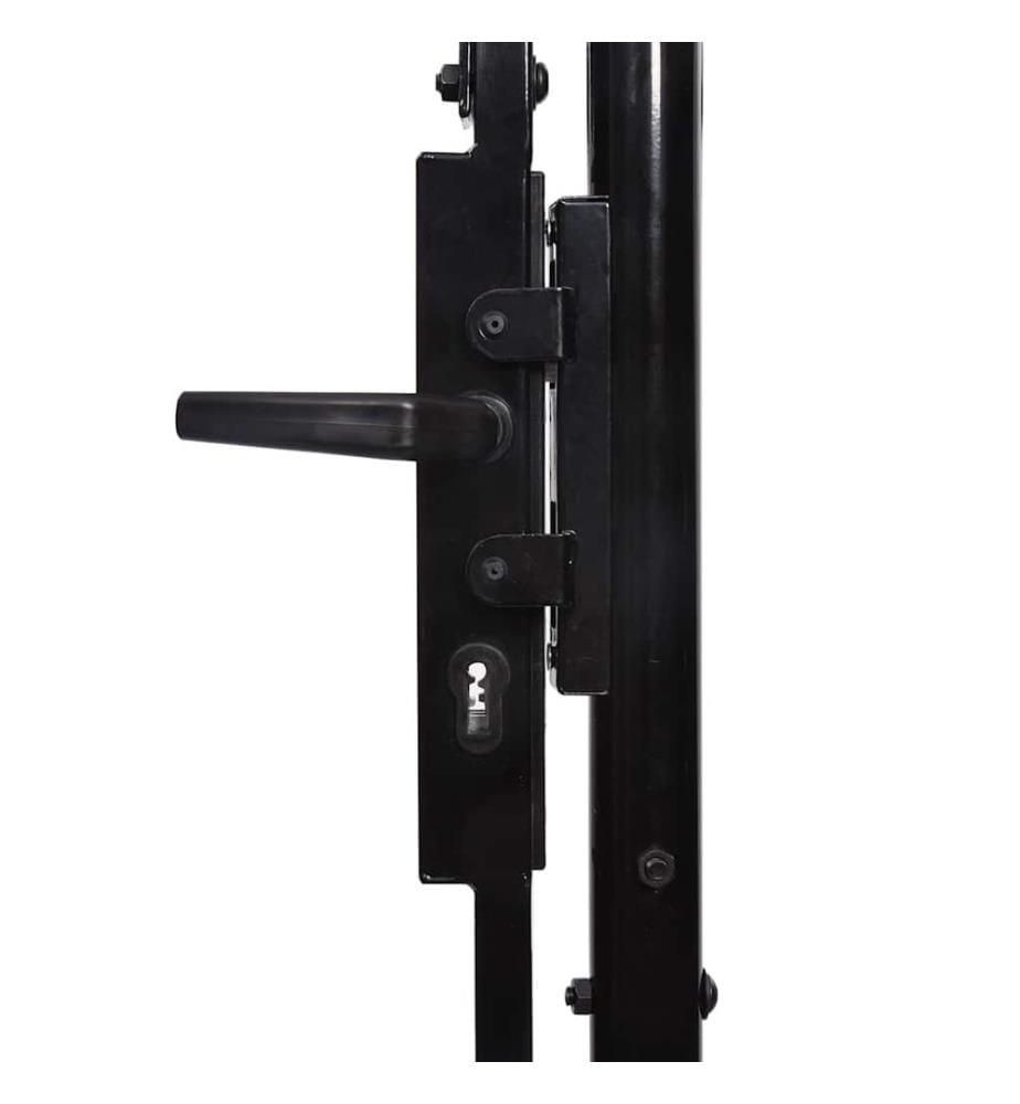 Gartentor Stahl 1,5x4 m Schwarz