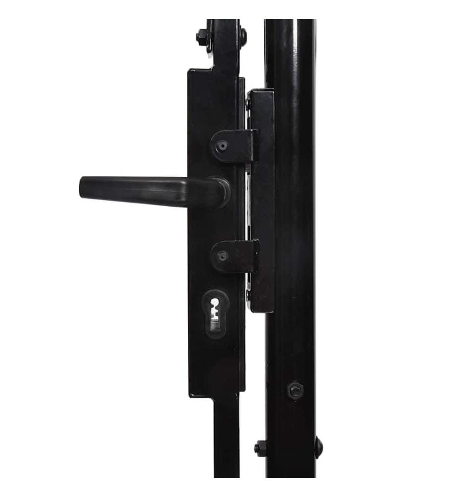 Gartentor Stahl 1,75x4 m Schwarz