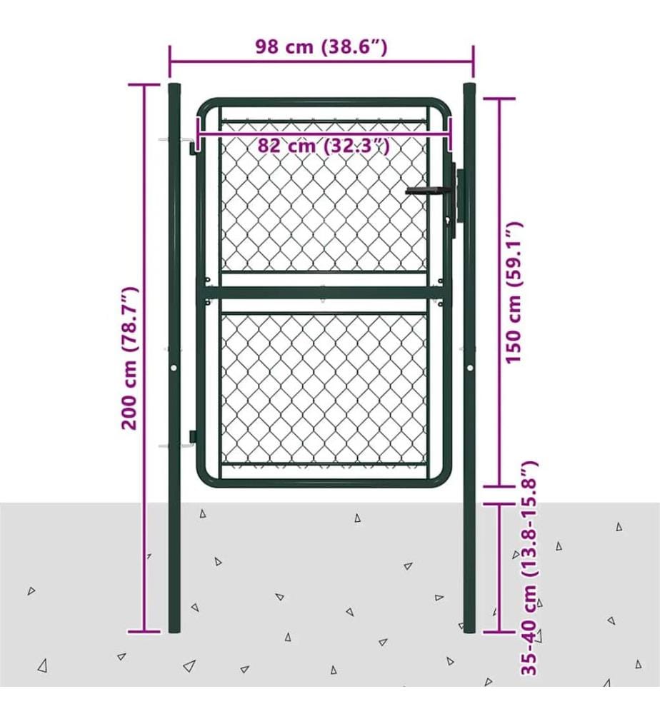 Gartentor Stahl 100×150 cm Grün