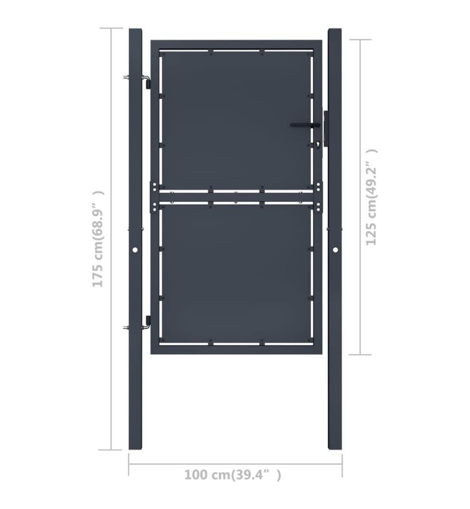 Gartentor Stahl 100×125 cm Anthrazit