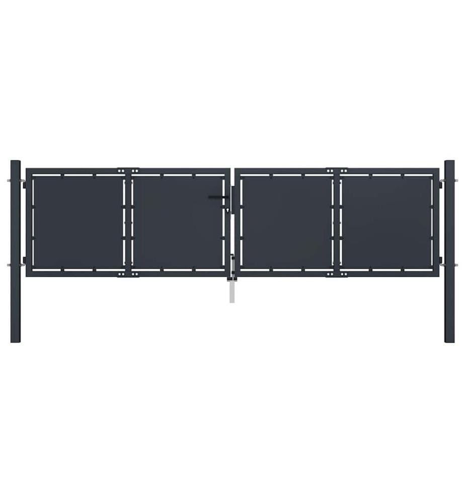 Gartentor aus Stahl 300 x 75 cm Anthrazit