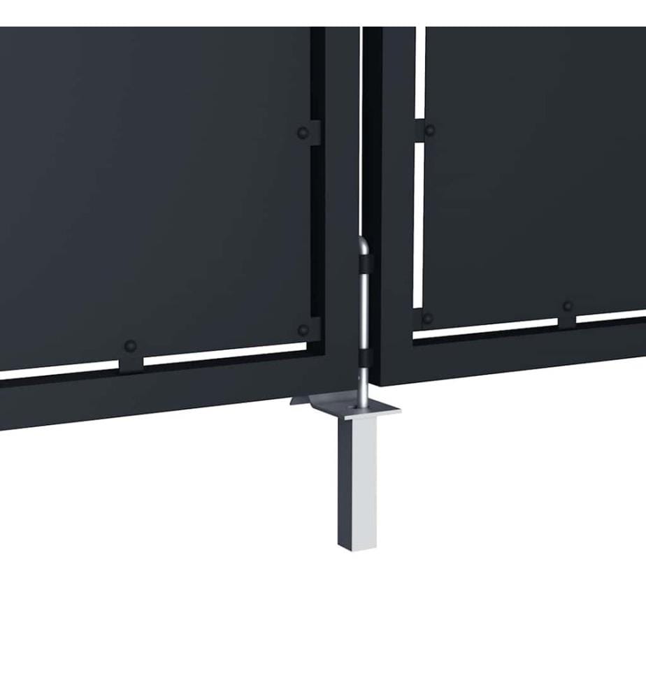 Gartentor aus Stahl 300 x 75 cm Anthrazit