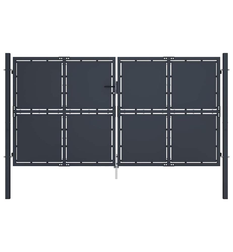 Gartentor Stahl 300 x 125 cm Anthrazit