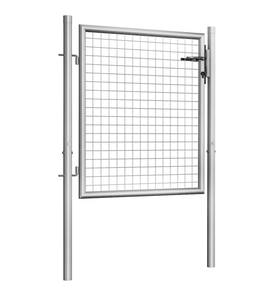 Gartentor verzinkter Stahl 100 x 75 cm Silber