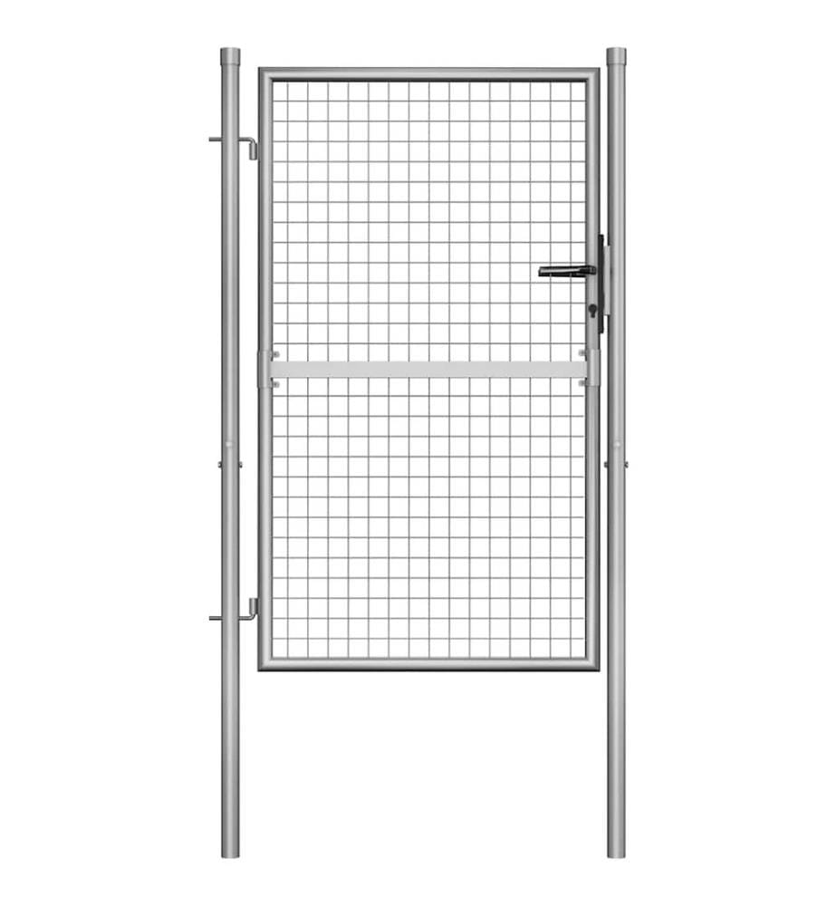 Gartentor verzinkter Stahl 100 x 125 cm Silber