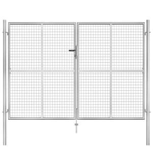 Gartentor Verzinkter Stahl 306 x 225 cm Silbern