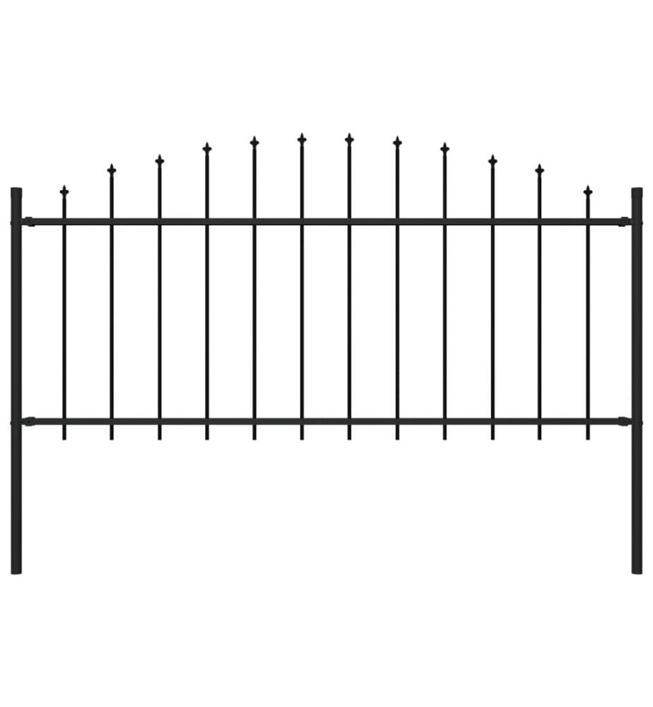 Gartenzaun mit Speerspitzen Stahl (0,5 - 0,75) x 1,7 m Schwarz