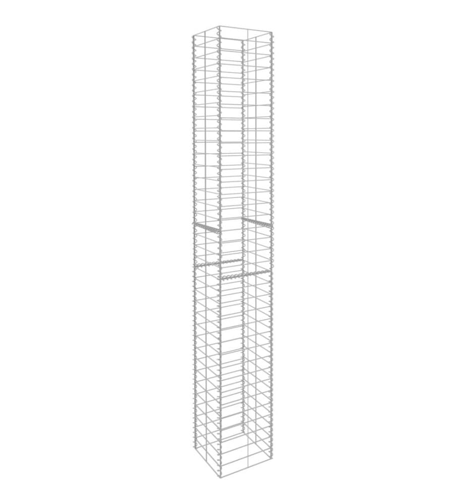 Paniers de gabion 3 pcs Acier galvanisé 25 x 25 x 197 cm