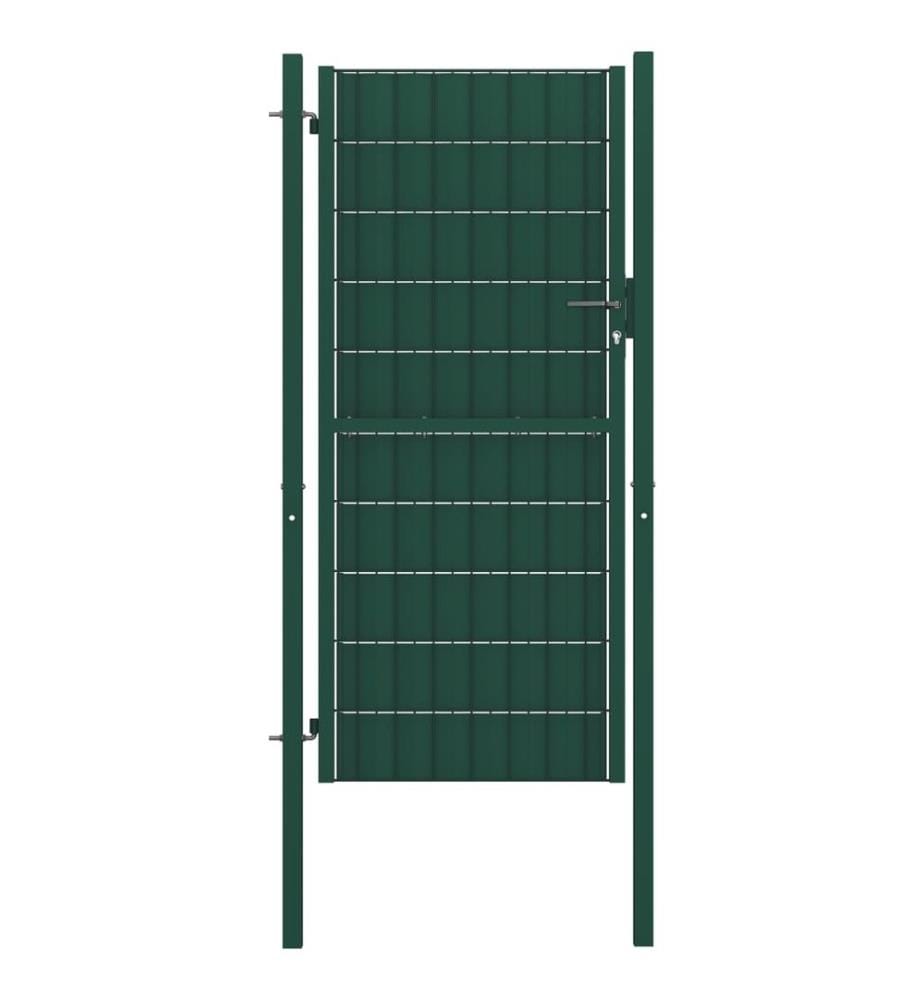 Zauntor PVC und Stahl 100x124 cm Grün