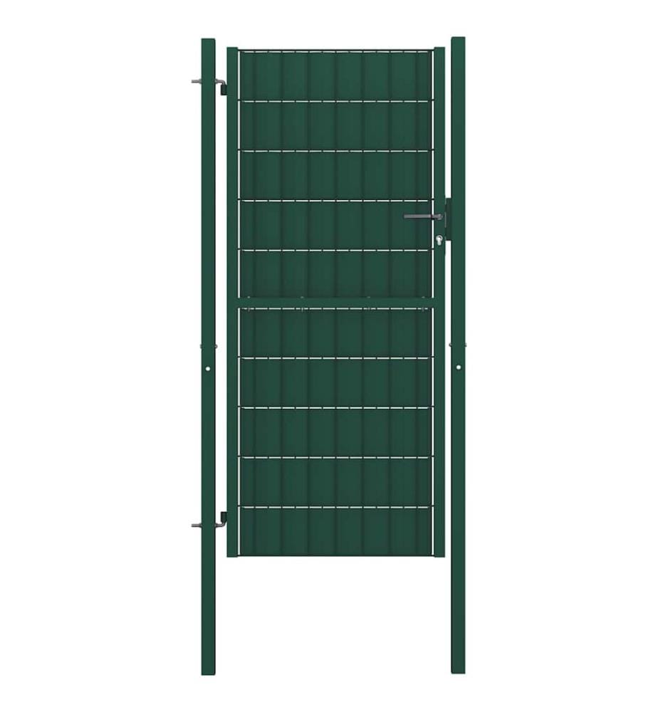 Portail de clôture en PVC et acier 100 x 204 cm vert