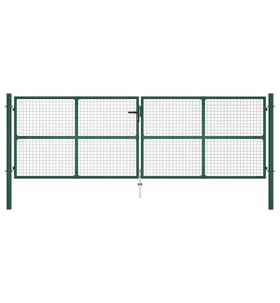 Maschen-Gartentor aus Stahl 400 x 125 cm Grün