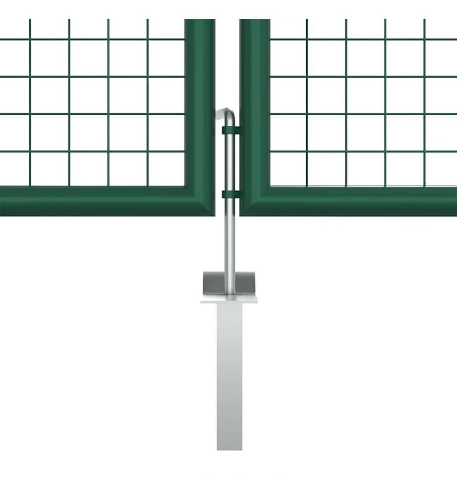 Maschen-Gartentor aus Stahl 400 x 125 cm Grün