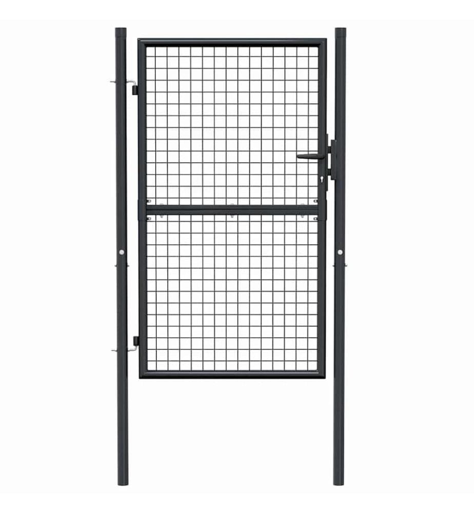 Maschen-Gartentor verzinkter Stahl 100 x 150 cm Grau
