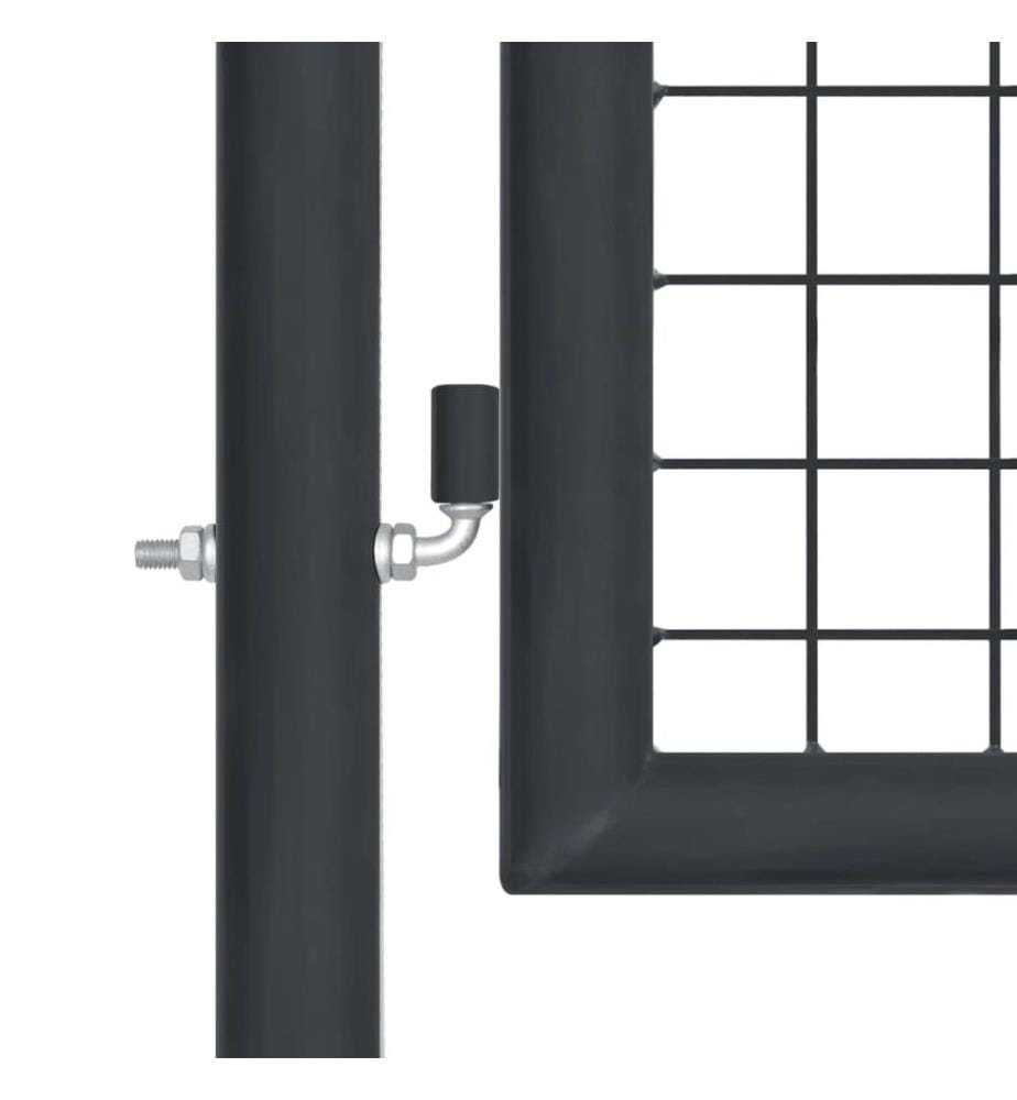 Maschen-Gartentor verzinkter Stahl 400 x 75 cm Grau