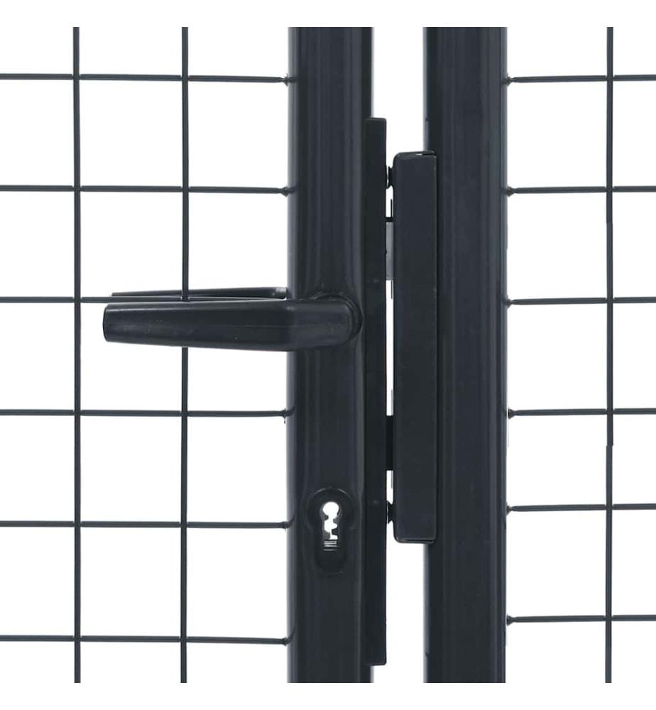 Maschen-Gartentor verzinkter Stahl 400 x 75 cm Grau