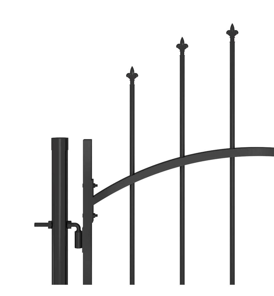 Gartentor mit Speerspitzen 5x1,75 m Schwarz