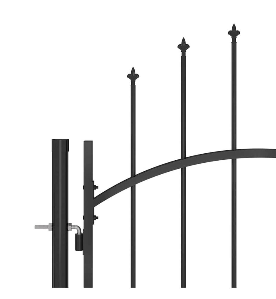 Gartentor mit Speerspitzen 5x2,25 m Schwarz