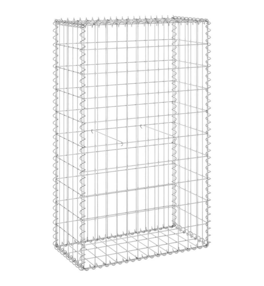 Mur en gabion avec couvercles Acier galvanisé 60x30x100 cm