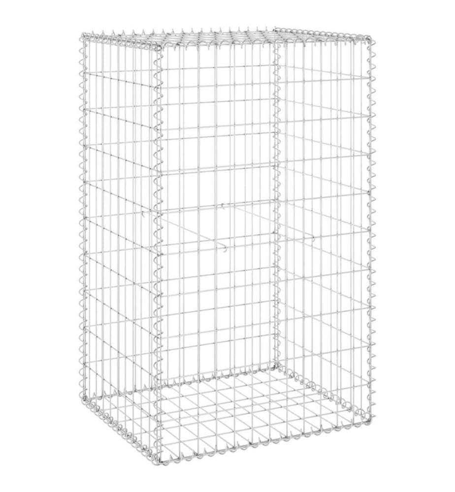 Mur en gabion avec couvercles Acier galvanisé 60x50x100 cm