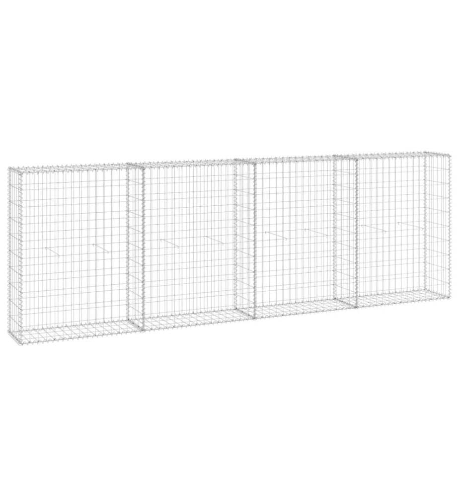 Mur en gabion avec couvercles Acier galvanisé 300x30x100 cm