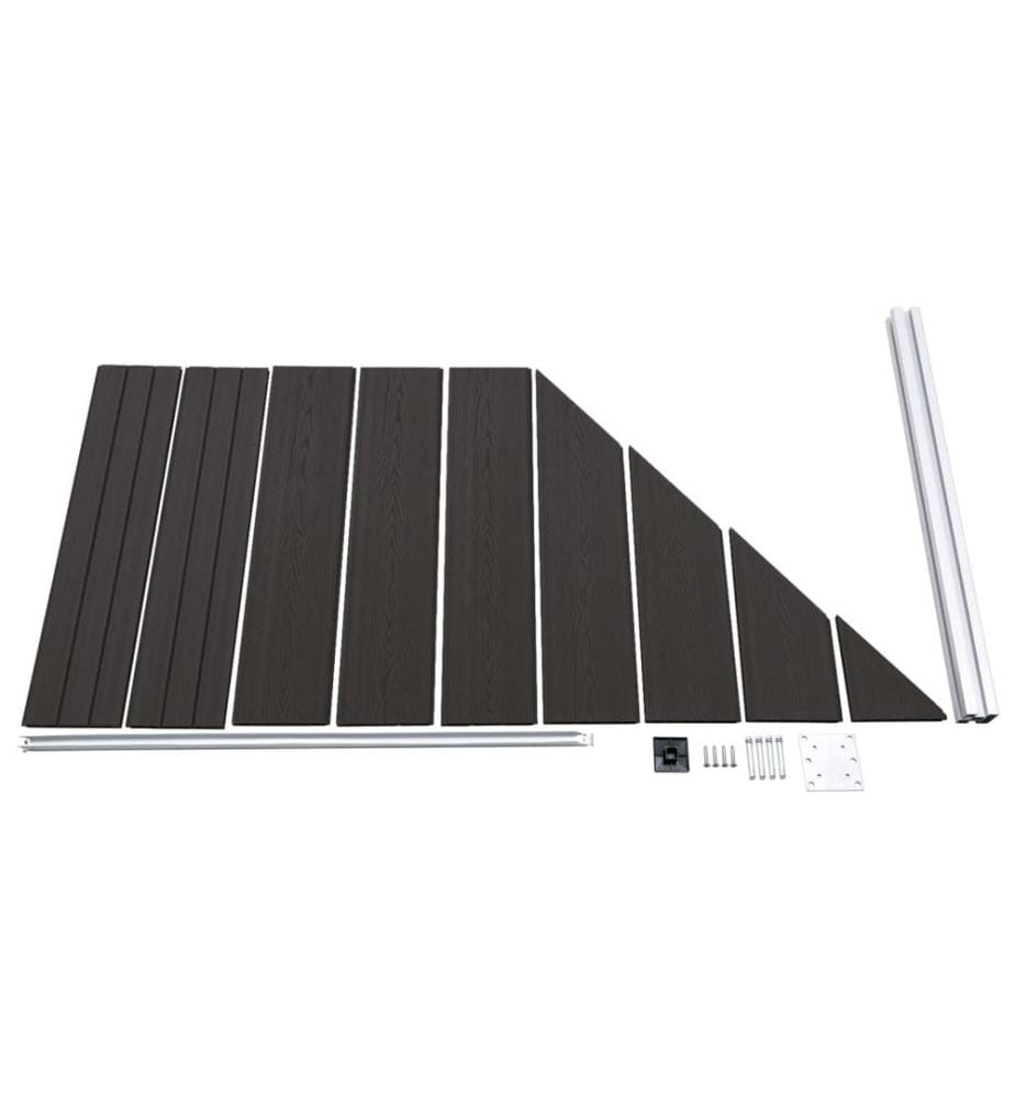 Zaunelement WPC 95x(105-180) cm Schwarz