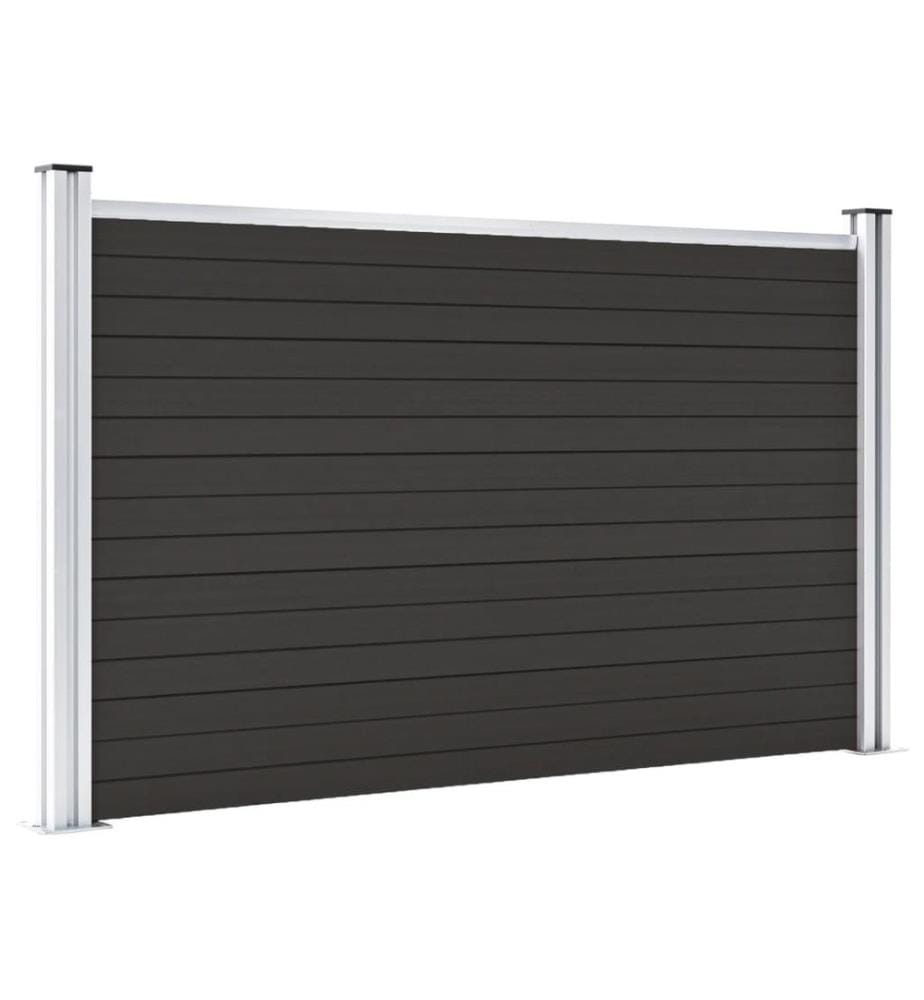 Zaunelement WPC 180x105 cm Schwarz