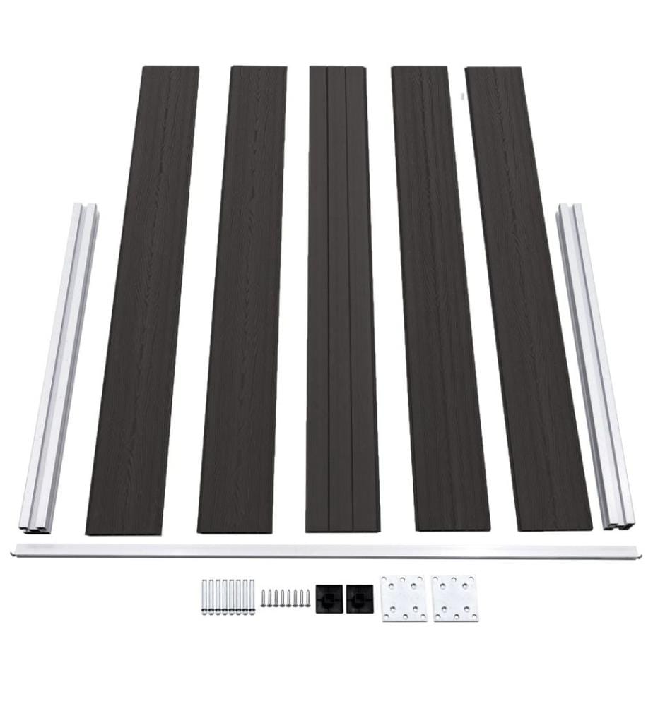 Zaunelement WPC 180x105 cm Schwarz