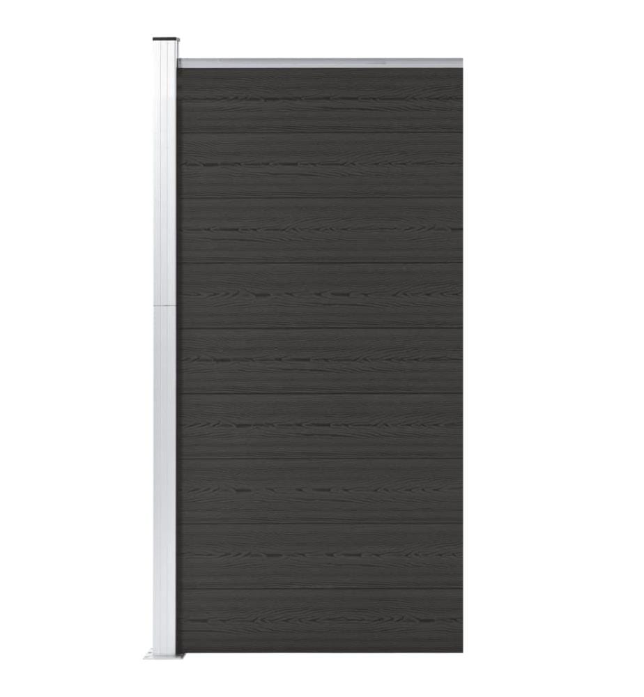 Zaunelement WPC 95x186 cm Schwarz